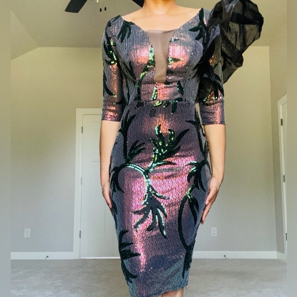 Sequin Customized Occassion Dress - Picture 6 of 8